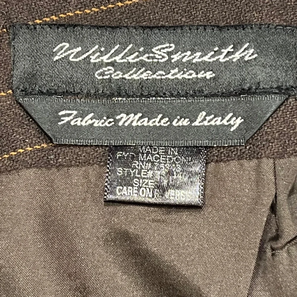 Vintage‎ Willi Smith Collection Women's Brown Pinstripe Wool Blend Midi Skirt